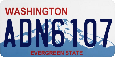 WA license plate ADN6107