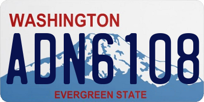 WA license plate ADN6108
