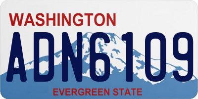 WA license plate ADN6109