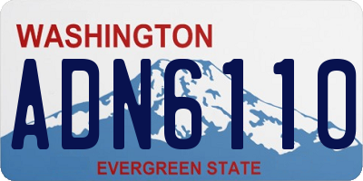 WA license plate ADN6110