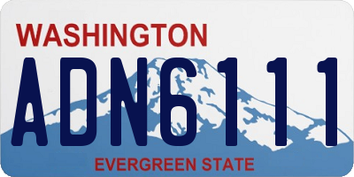 WA license plate ADN6111