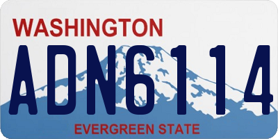 WA license plate ADN6114