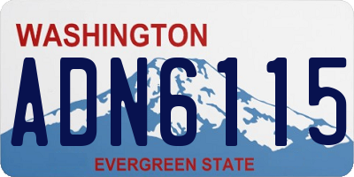 WA license plate ADN6115