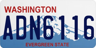 WA license plate ADN6116