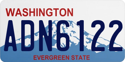 WA license plate ADN6122