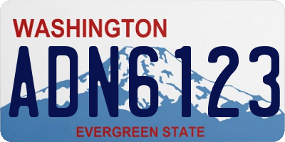 WA license plate ADN6123
