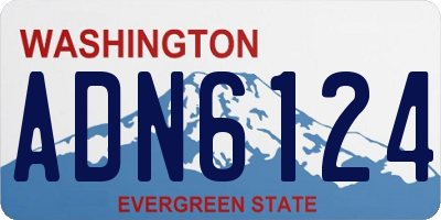 WA license plate ADN6124