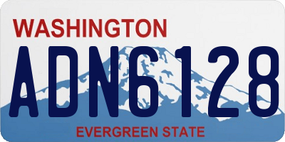 WA license plate ADN6128