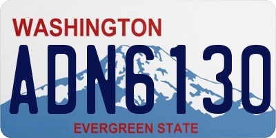 WA license plate ADN6130