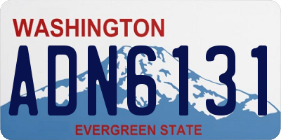WA license plate ADN6131