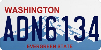 WA license plate ADN6134
