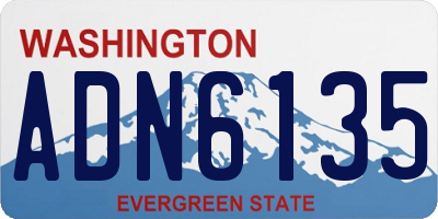 WA license plate ADN6135