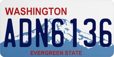 WA license plate ADN6136