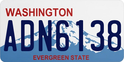 WA license plate ADN6138