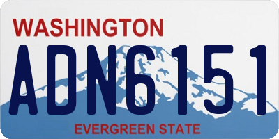 WA license plate ADN6151