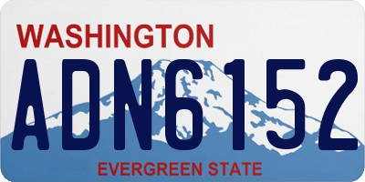 WA license plate ADN6152