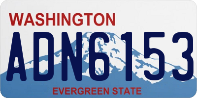 WA license plate ADN6153