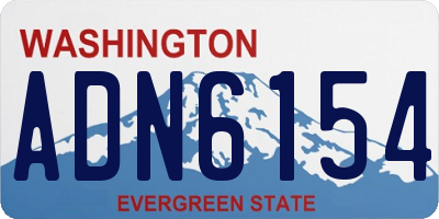 WA license plate ADN6154