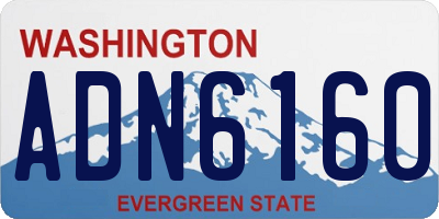 WA license plate ADN6160