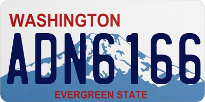 WA license plate ADN6166