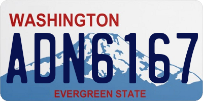 WA license plate ADN6167