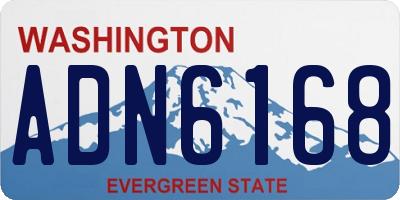 WA license plate ADN6168
