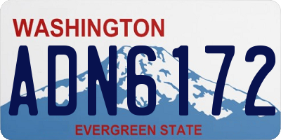 WA license plate ADN6172