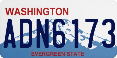 WA license plate ADN6173