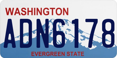 WA license plate ADN6178