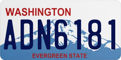 WA license plate ADN6181
