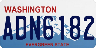 WA license plate ADN6182
