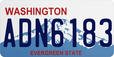 WA license plate ADN6183