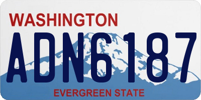 WA license plate ADN6187