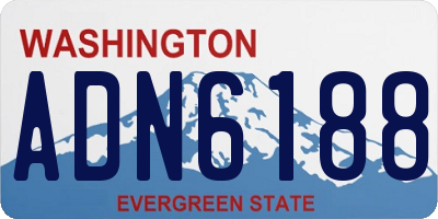 WA license plate ADN6188