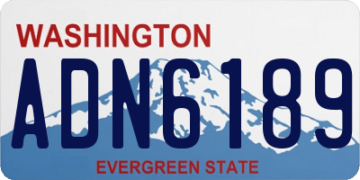 WA license plate ADN6189