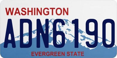 WA license plate ADN6190
