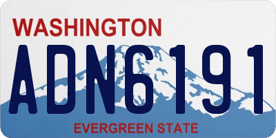 WA license plate ADN6191