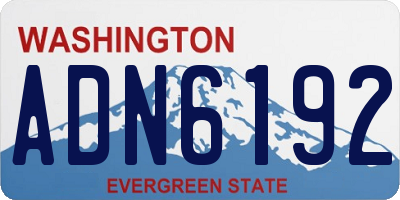 WA license plate ADN6192