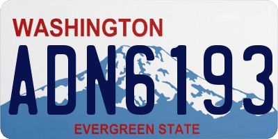 WA license plate ADN6193