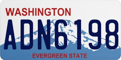 WA license plate ADN6198
