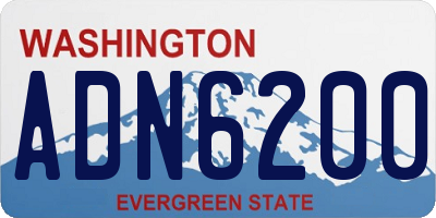 WA license plate ADN6200
