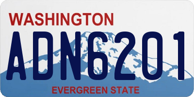 WA license plate ADN6201