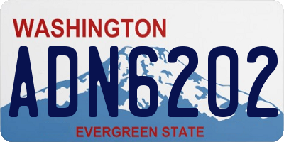 WA license plate ADN6202