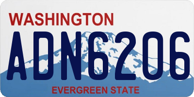 WA license plate ADN6206