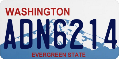 WA license plate ADN6214