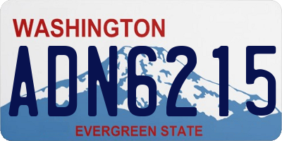 WA license plate ADN6215