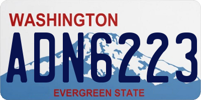 WA license plate ADN6223