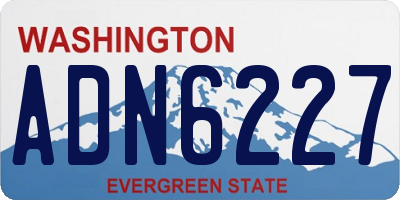 WA license plate ADN6227
