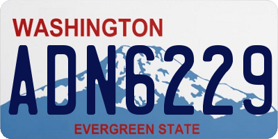 WA license plate ADN6229