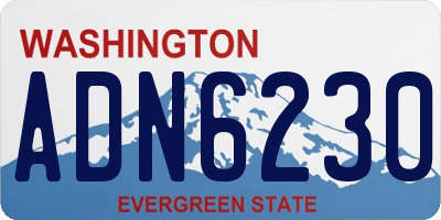 WA license plate ADN6230